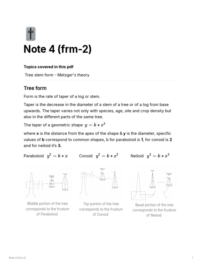 Neiloid Shape in Tree Stem Taper | PDF | Bending | Beam (Structure)