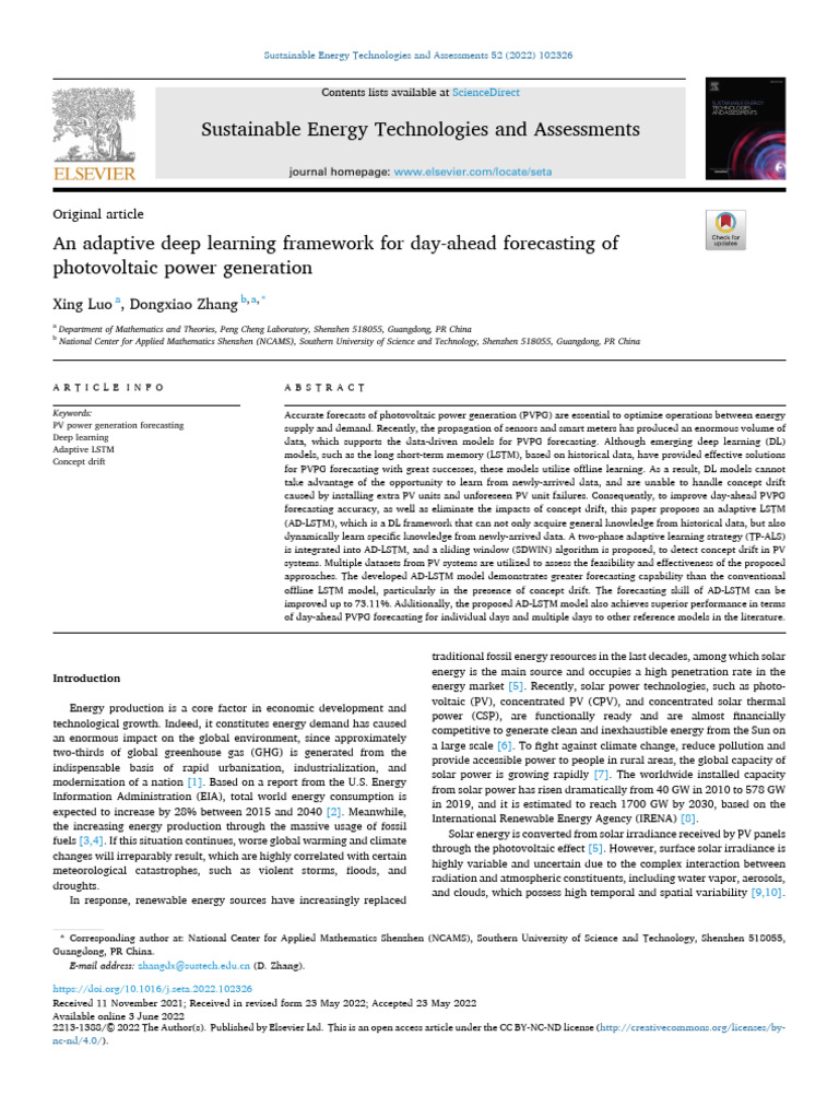 An Adaptive Deep Learning Framework For Day-Ahead Forecasting of ...