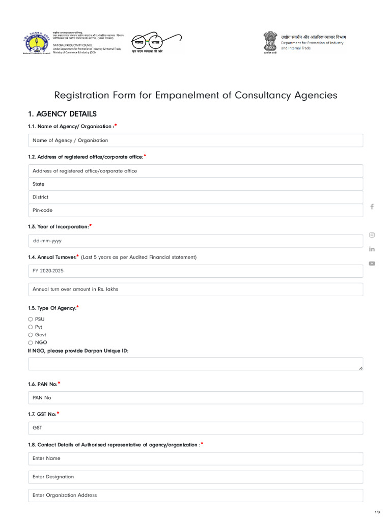 Consultancy Agency Empanelment Form | PDF | Economies