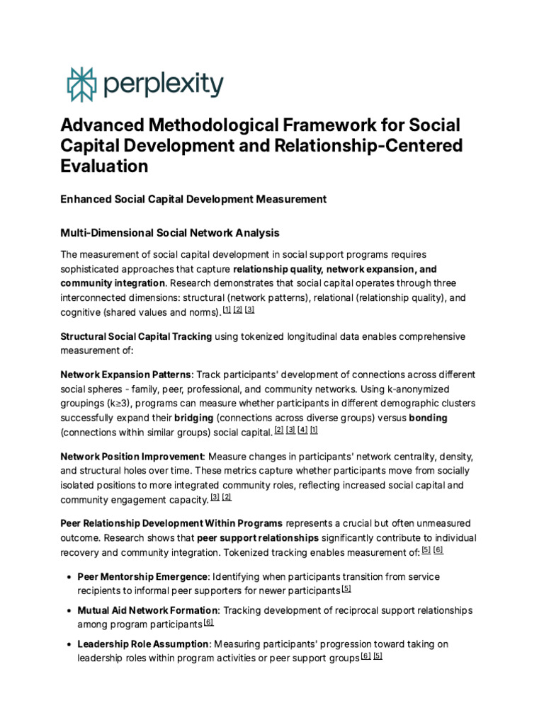 Measuring Social Capital in Support Programs | PDF | Social Capital ...