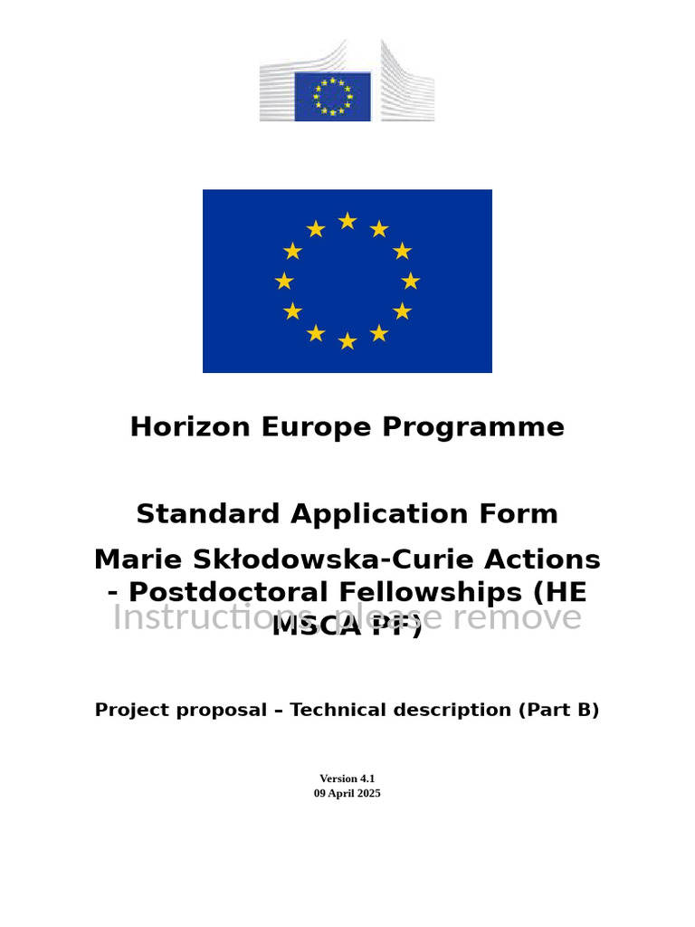MSCA Postdoctoral Fellowship Application Guide | PDF | Artificial ...