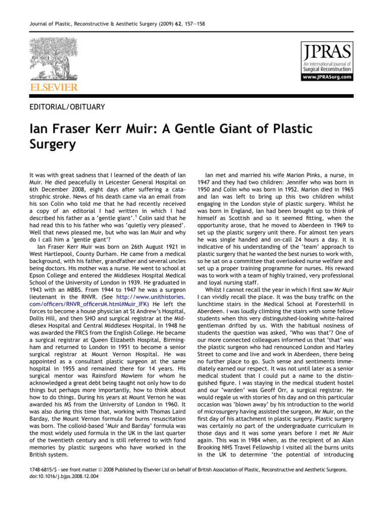 Ian Muir: A Legacy in Surgery | PDF | Medicine