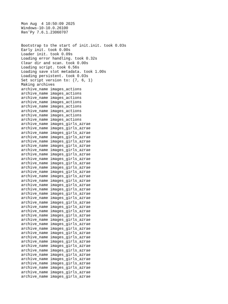 Ren'Py 7.6.1 Initialization Log | PDF | Operating System Technology ...