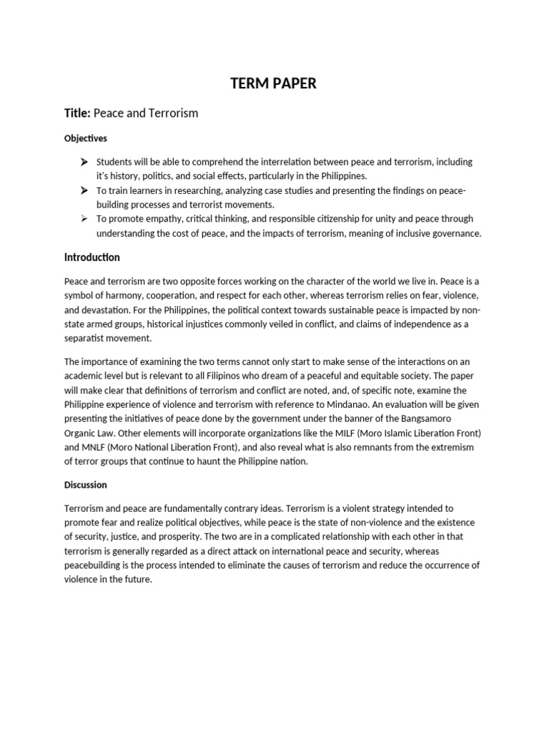 April Peace&Terrorism | PDF | Philippines