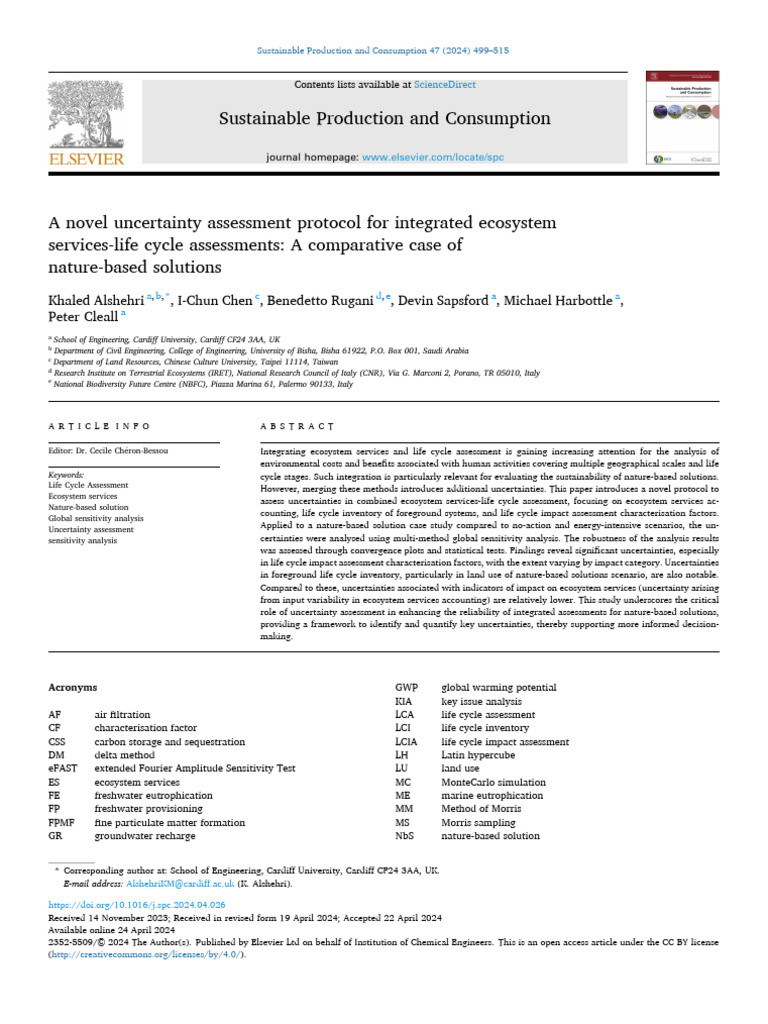 Uncertainty in Ecosystem Services Assessment | PDF | Life Cycle ...