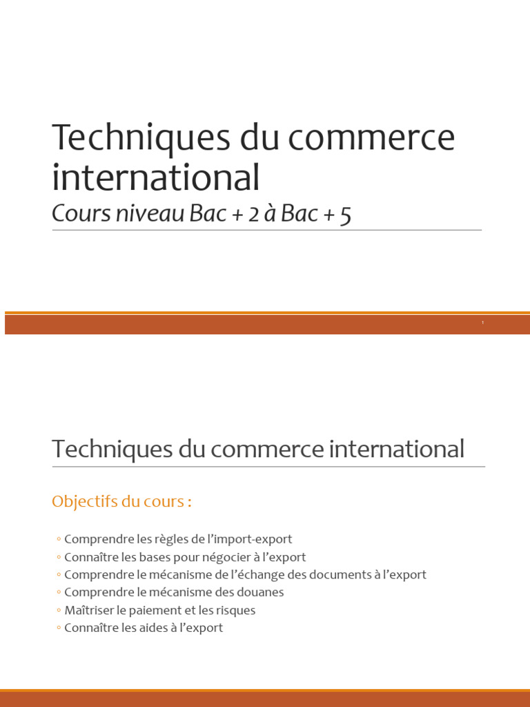 Techniques du Commerce International | PDF | Commerce | Business