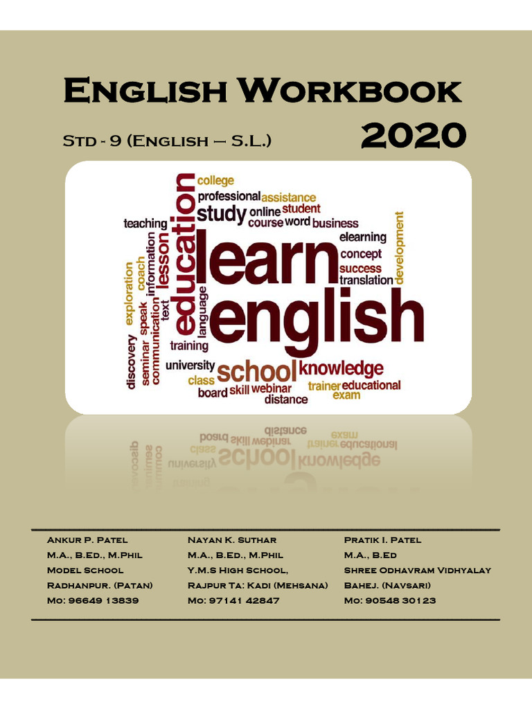 English Workbook for Std 9 Students | PDF | Sentence (Linguistics)