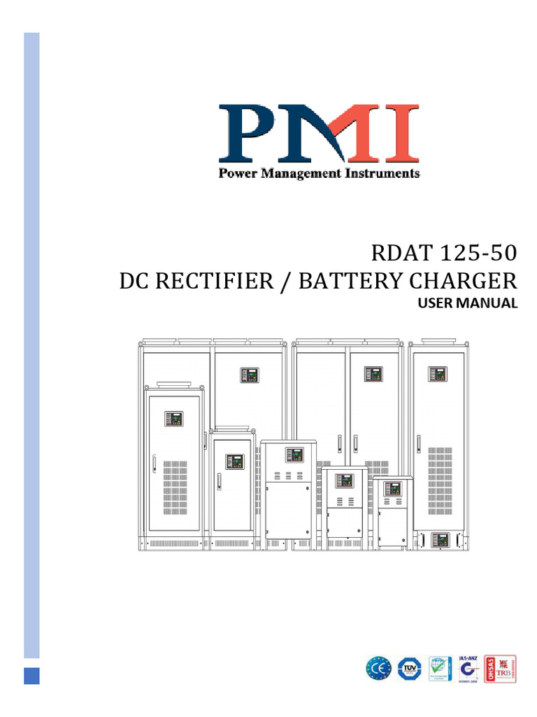 DC Rectifier Battery Charger Manual | PDF | Rectifier | Battery Charger