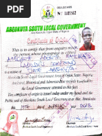 Ondo East Local Government Origin Certificate | PDF