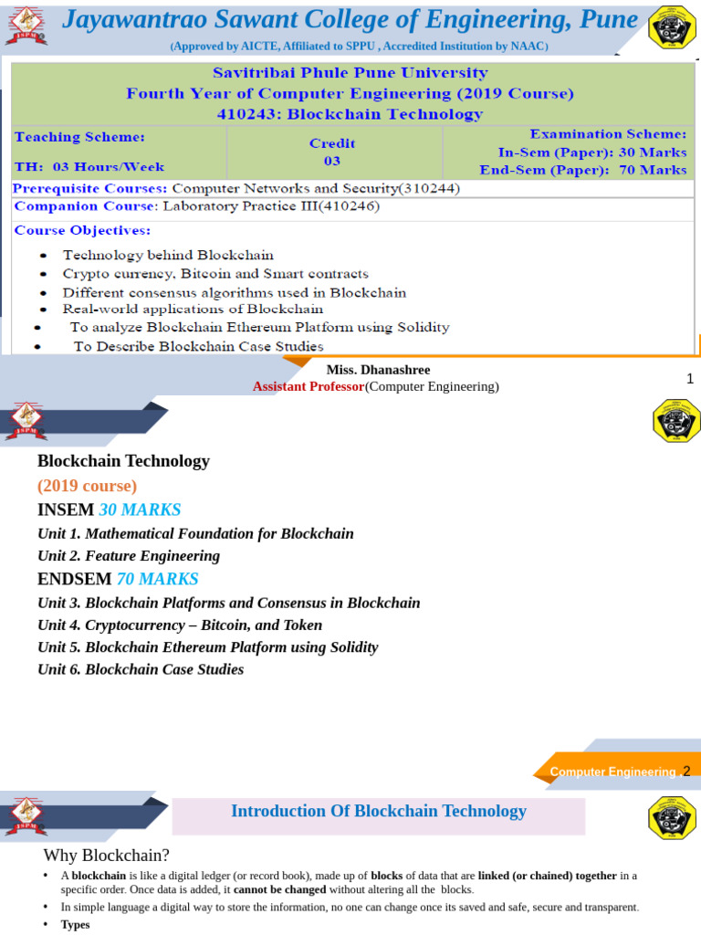 Blockchain Technology Course Overview | PDF | Distributed Computing ...