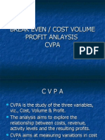 Break Even / Cost Volume Profit Anlaysis Cvpa