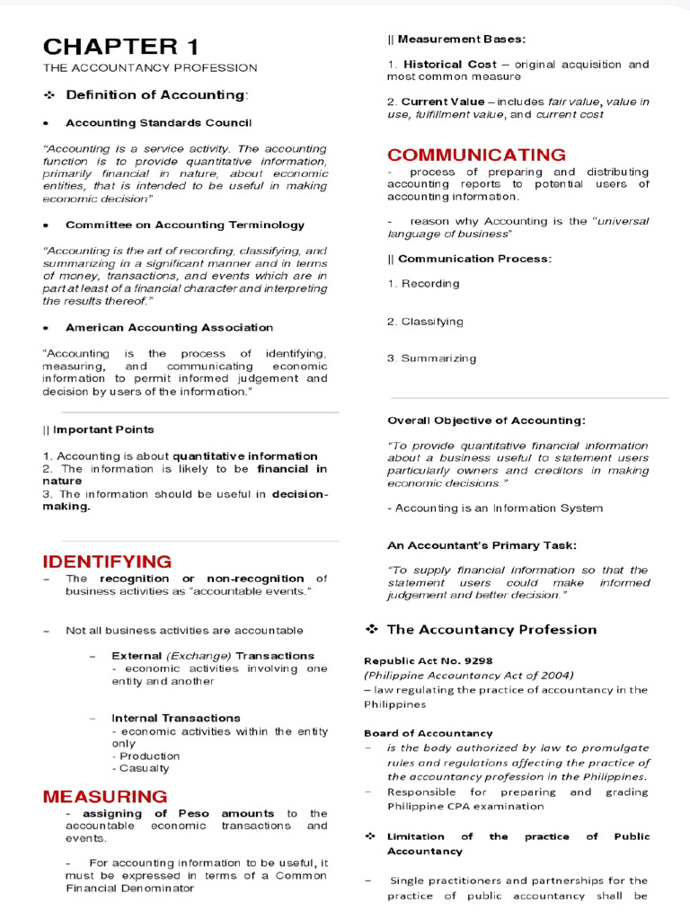 Overview of the Accountancy Profession | PDF | Accounting ...