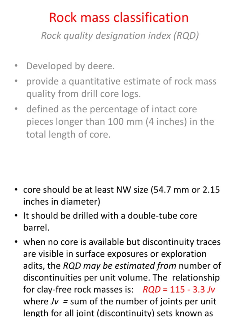 Rock Mass Classification Methods | PDF | Strength Of Materials | Rock ...