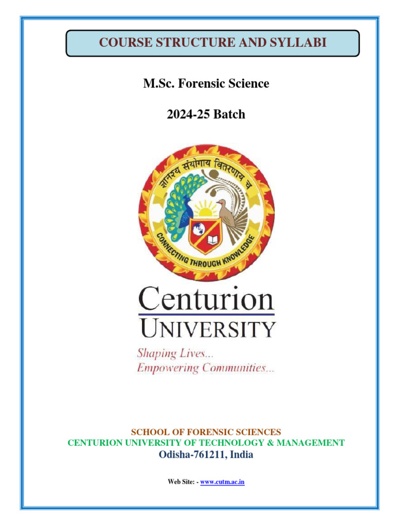 M.Sc. Forensic Science Syllabus 2024 | PDF | Spectroscopy | Forensic ...