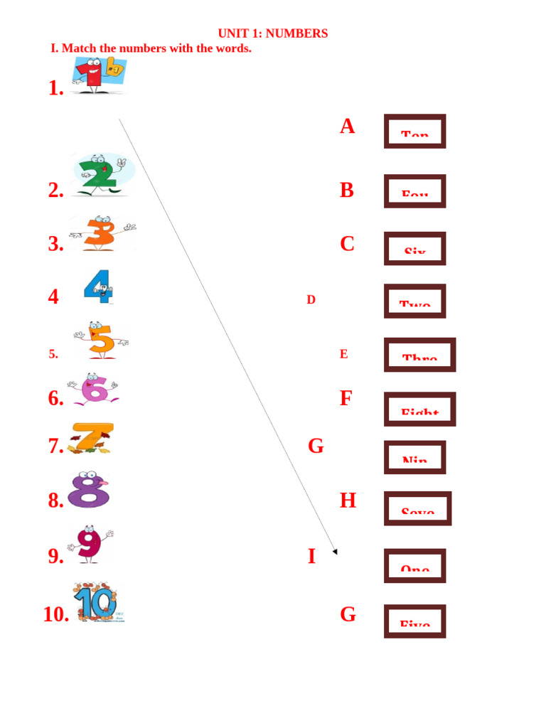 Numbers and Vocabulary Practice | PDF