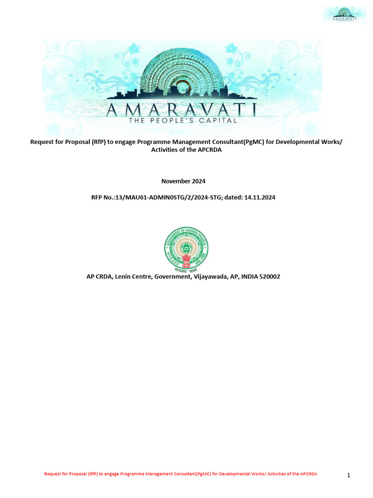 PgMC RfP for APCRDA Development Works | PDF | Supply Chain | Risk ...