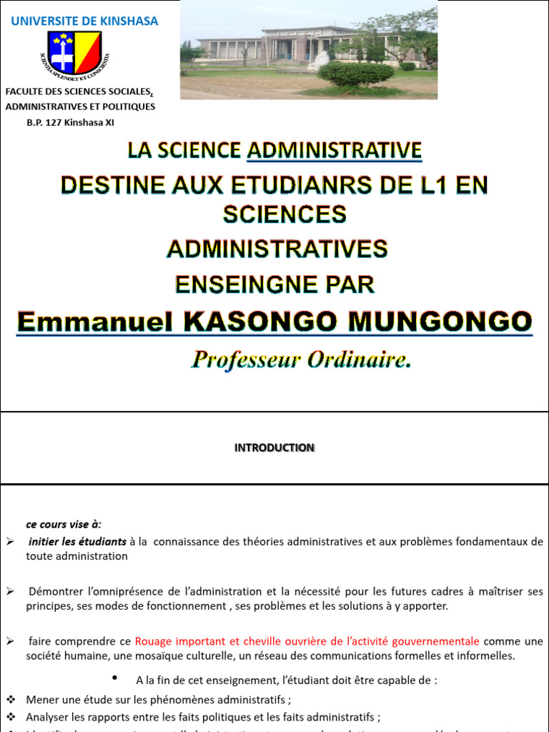 Introduction à la science administrative | PDF | Science | Épistémologie