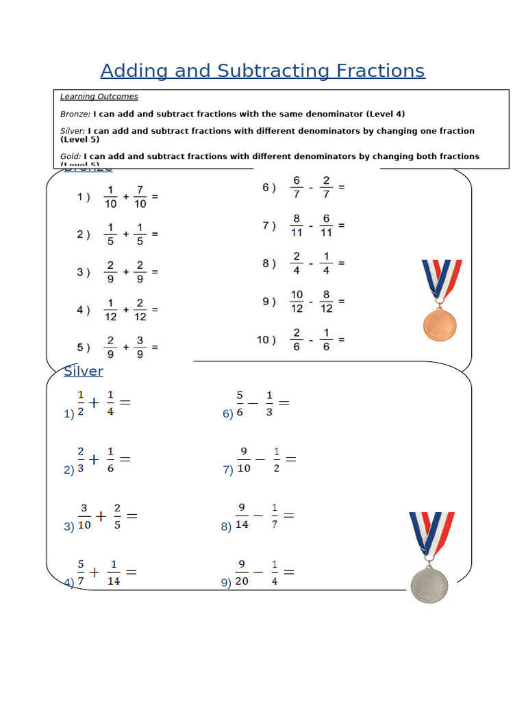 Adding and Subtracting Fractions Guide | PDF