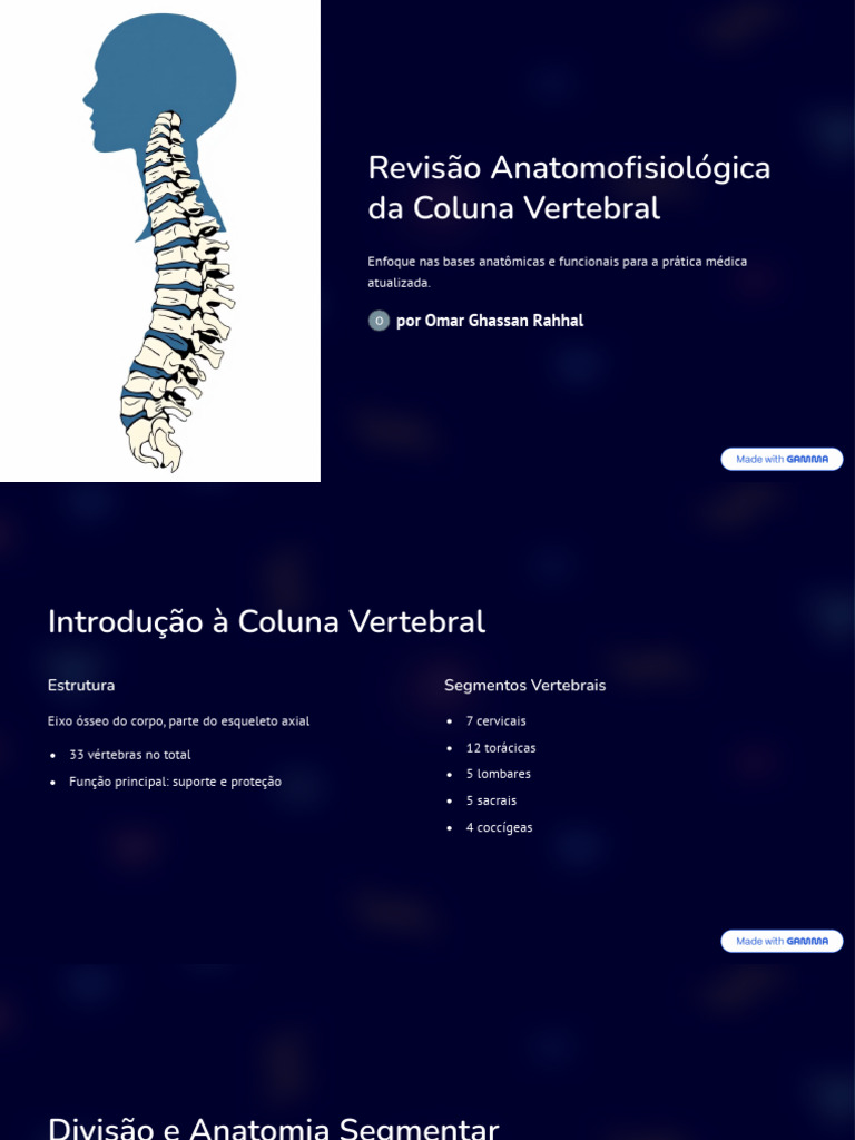 Anatomia da Coluna Vertebral: Funções e Estruturas | PDF | Vértebra ...