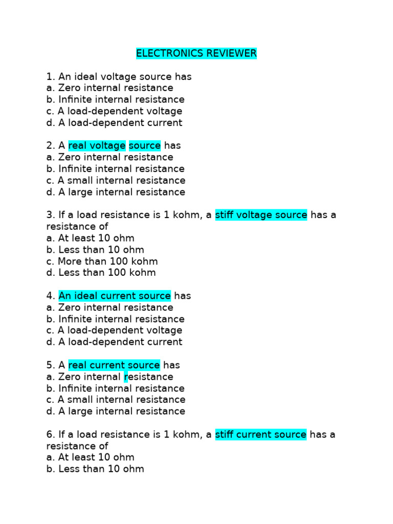 Electronics Reviewer 1 | PDF | Semiconductors | Computer Engineering