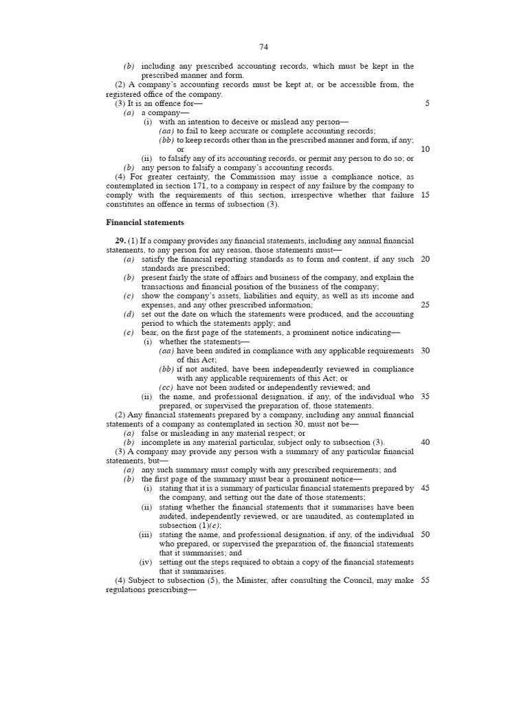 Section 29: Financial Statements Compliance | PDF | Interest | Judgment ...