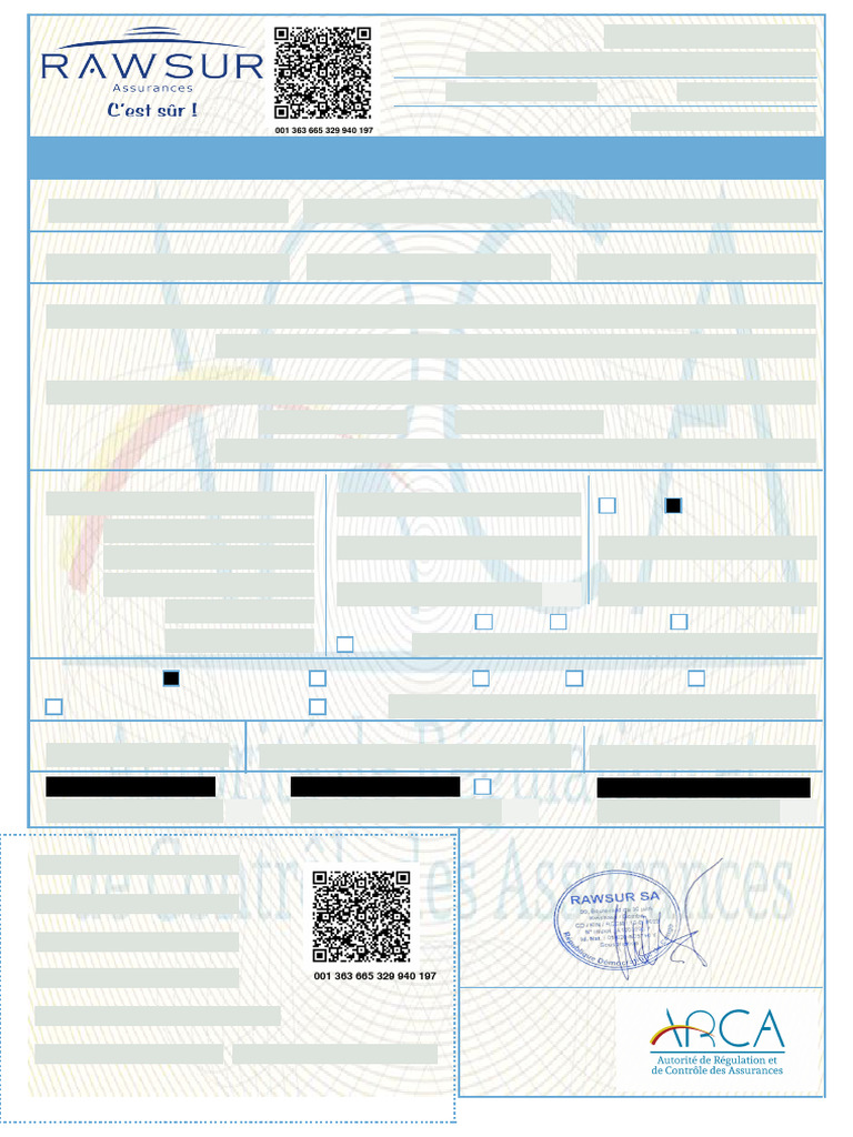 Certificats d'Assurance Véhicule RAWSUR | PDF | Assurance | Voitures