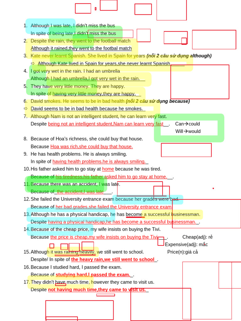 Sentence Structures with 