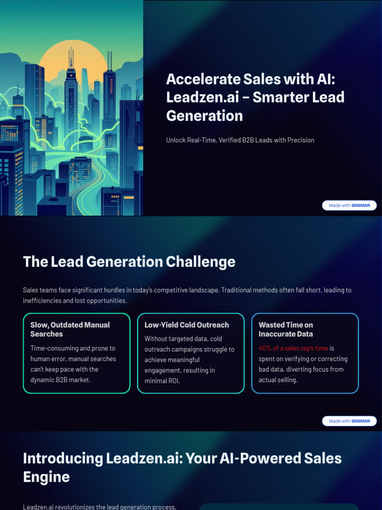 Accelerate Sales With AI Leadzenai Smarter Lead Generation | PDF ...