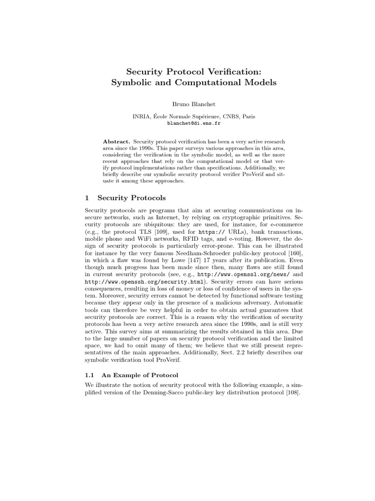 Security Protocol Verification Overview | PDF | Cryptography | Formal ...