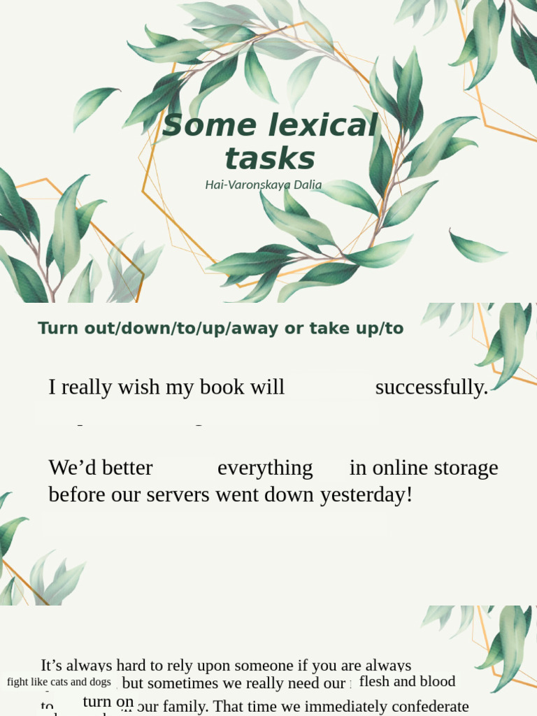Lexical Tasks and Emotional Expressions | PDF
