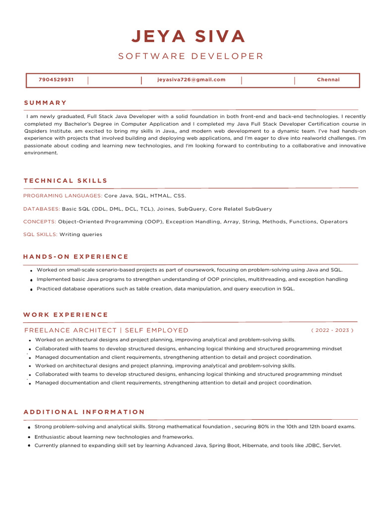 JeyaSiva RESUME PDF | PDF | Sql | Computer Programming