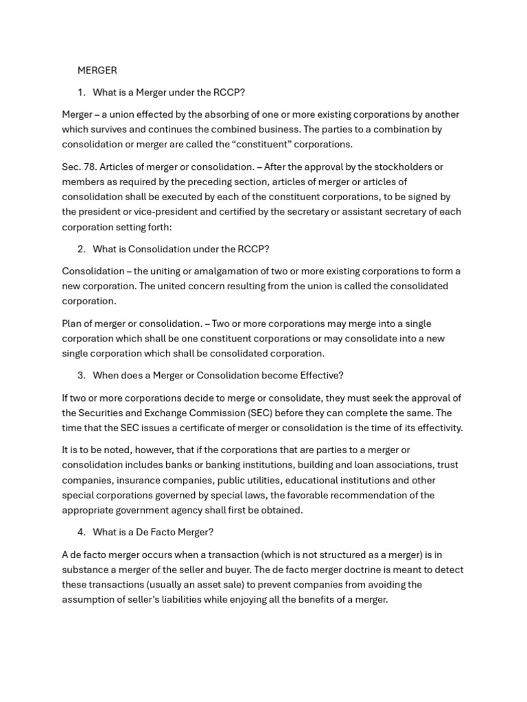 Understanding Merger Law in the RCCP | PDF | Mergers And Acquisitions ...