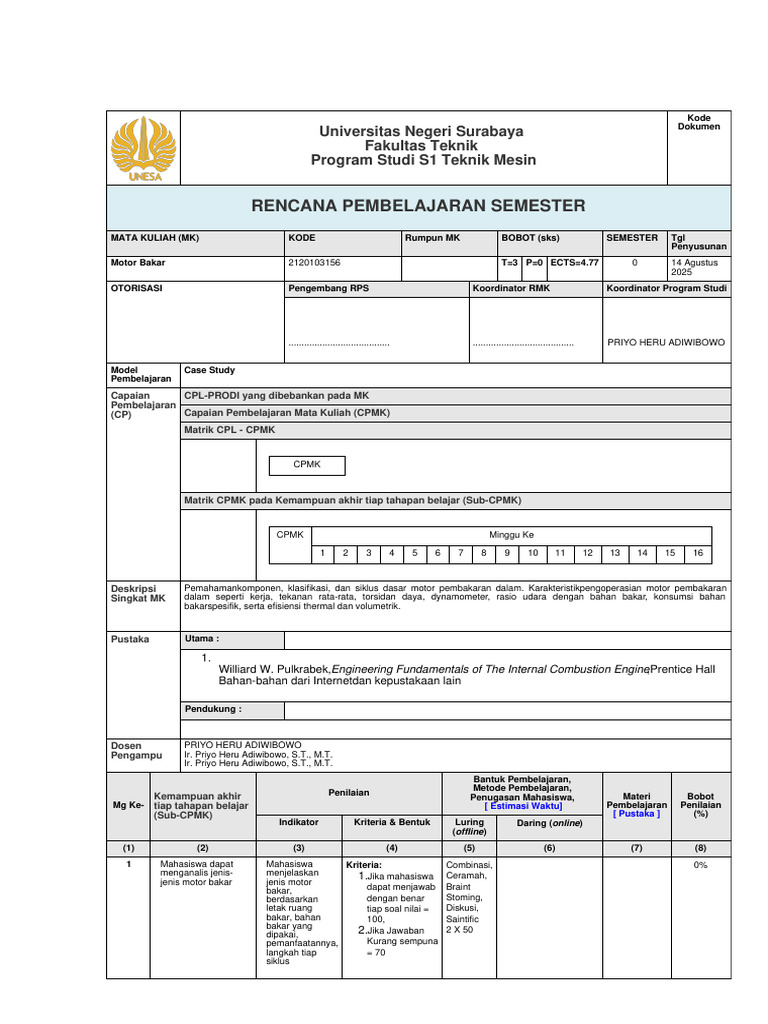 RPS OBE Motor Bakar | PDF