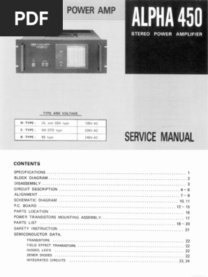 Nikko Alpha 450 Service 1 | PDF