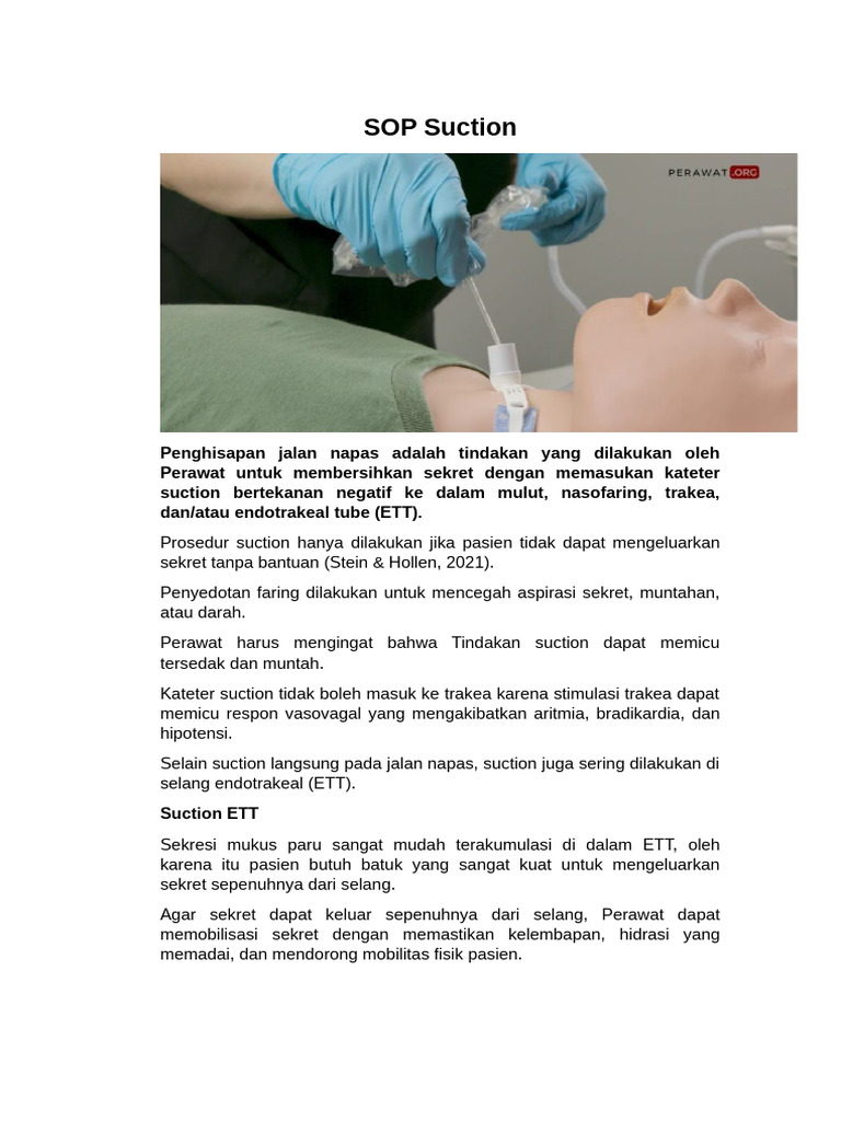 Prosedur SOP Suction Jalan Napas | PDF