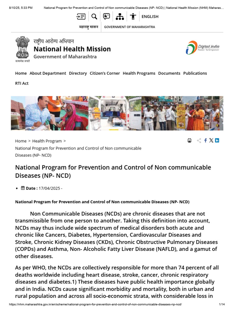 NP-NCD: Sri Lanka's NCD Control Program | PDF | Non Communicable ...