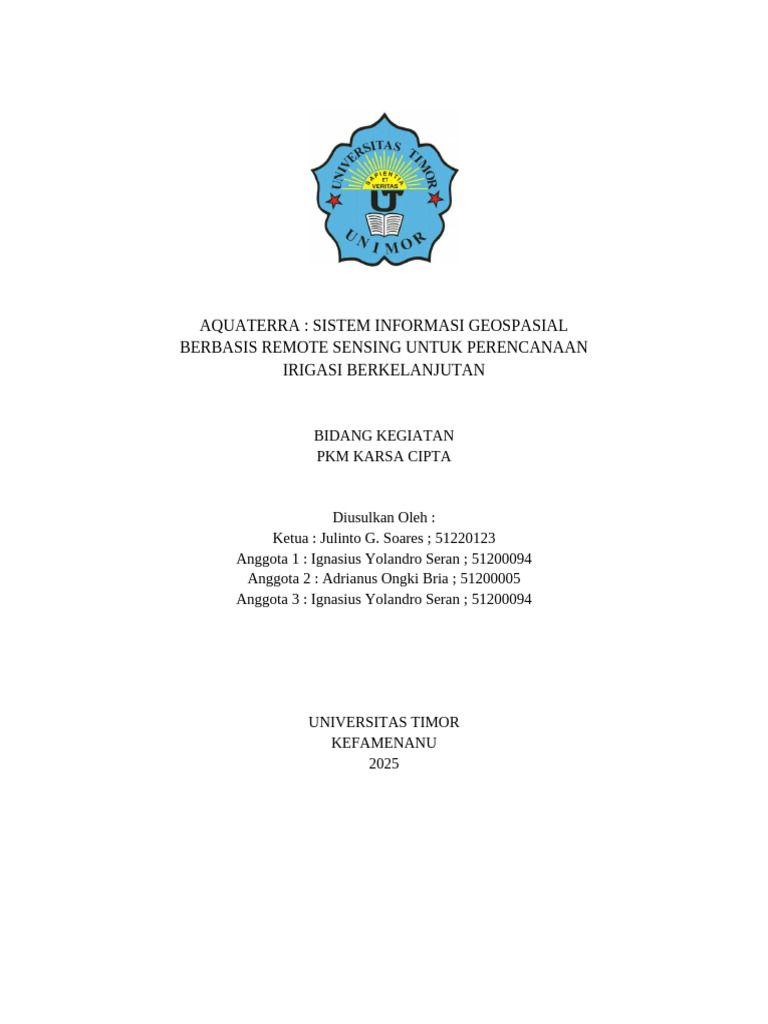 PROPOSAL PKM KARSA CIPTA AQUATERRA | PDF