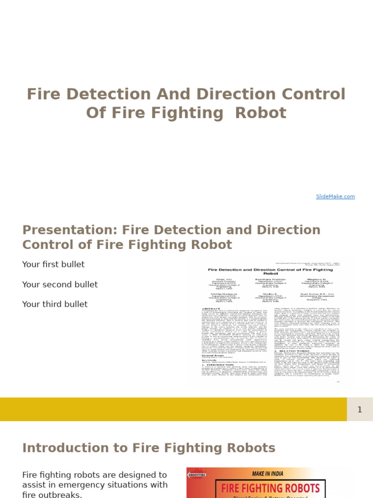 Fire Fighting Robot Detection & Control | PDF | Robot | Robotics