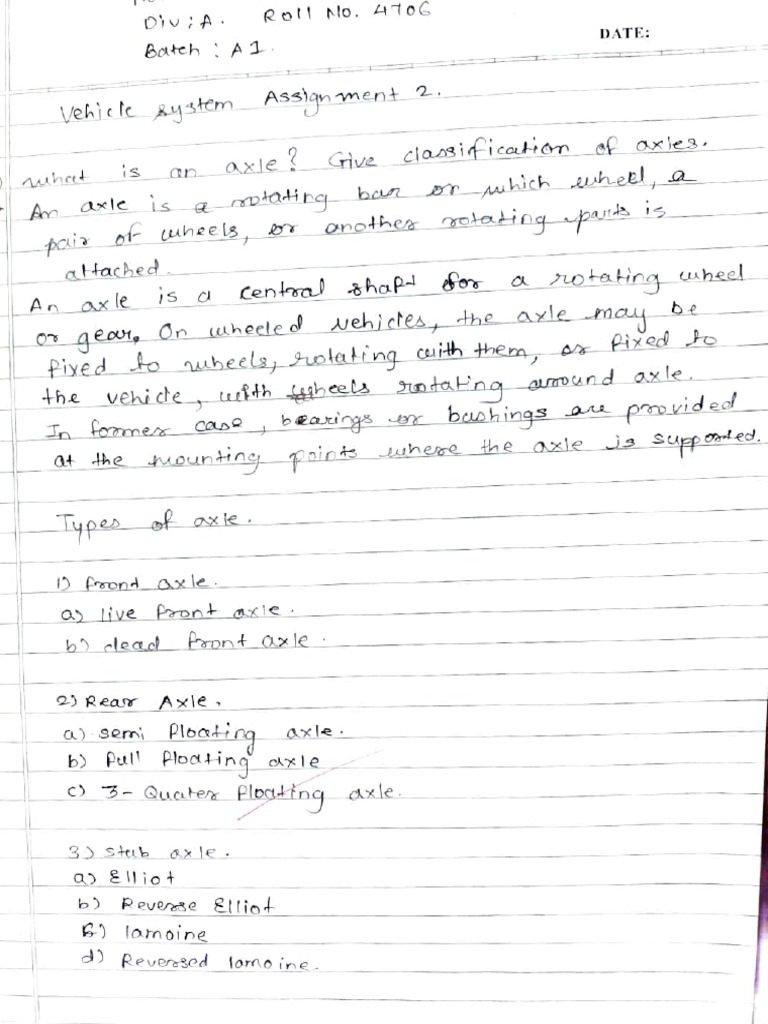 Automotive Engineering Axle Notes | PDF | Transportation Engineering ...