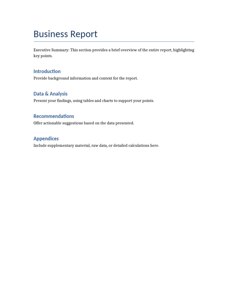 Business Research Report Template | PDF