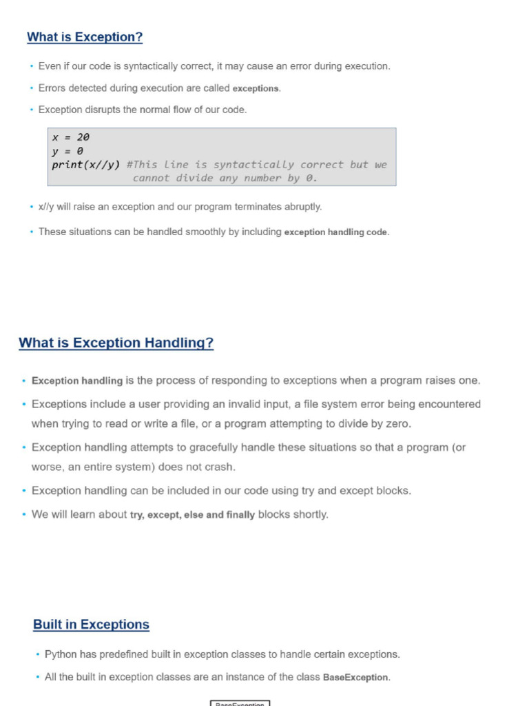 Exception Handling | PDF