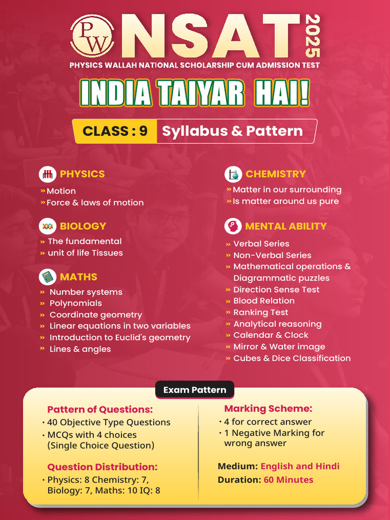 Class 9 Exam Syllabus & Pattern | PDF