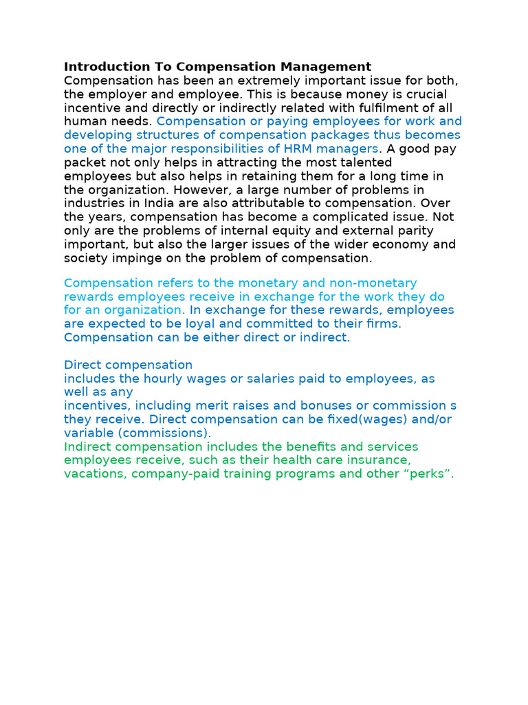 Understanding Compensation Management | PDF | Employment | Incentive
