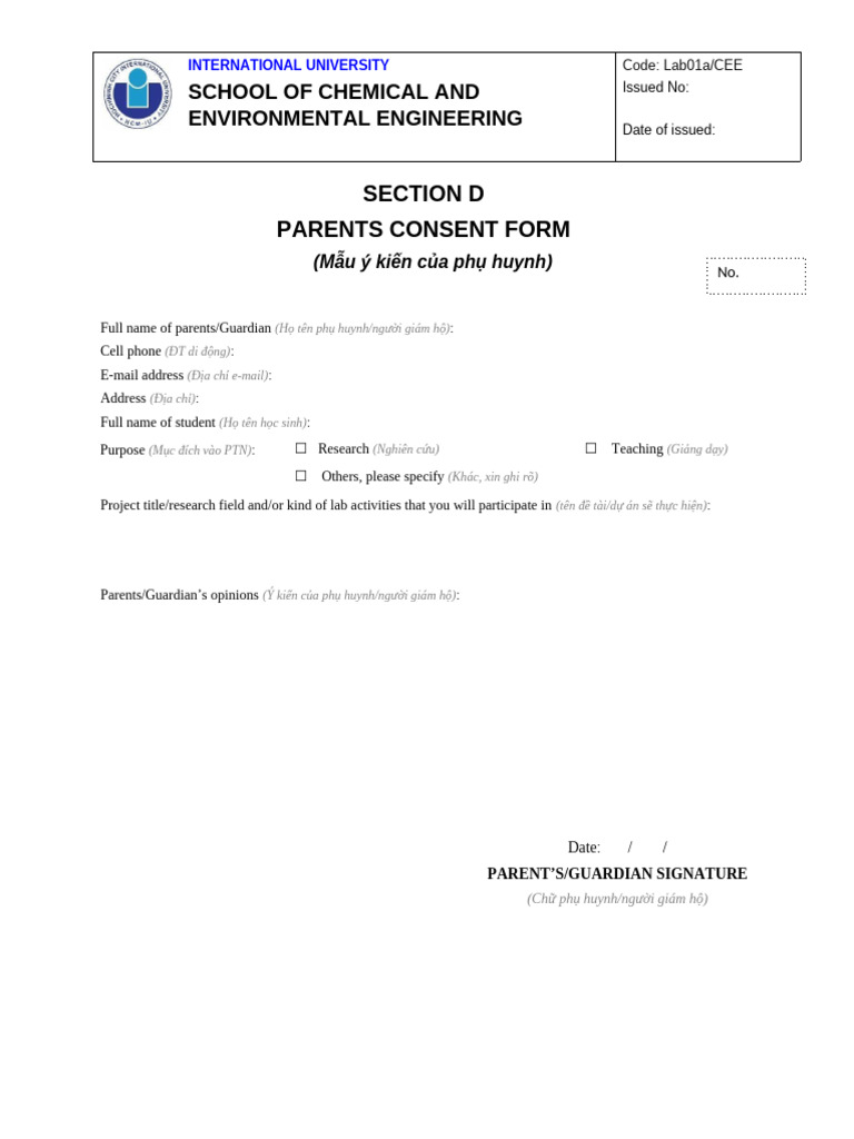 Parents Consent Form | PDF