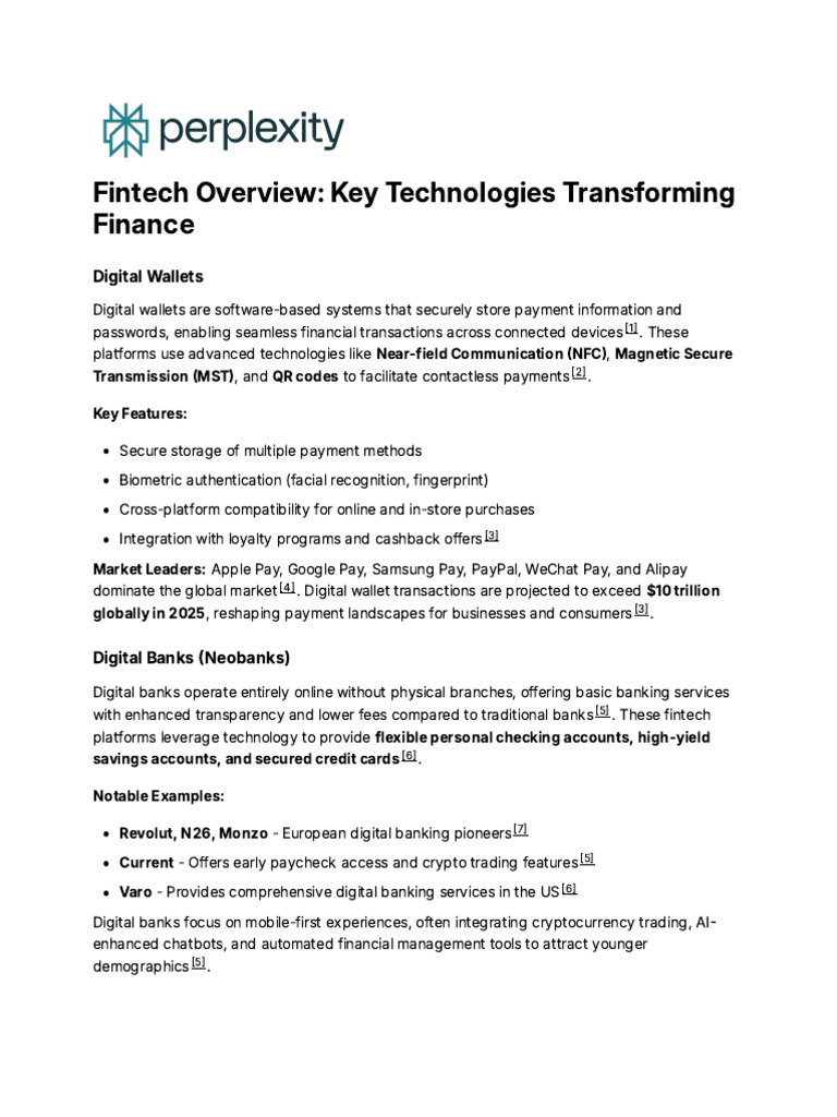Fintech Innovations: Wallets and Banks | PDF | Financial Technology ...