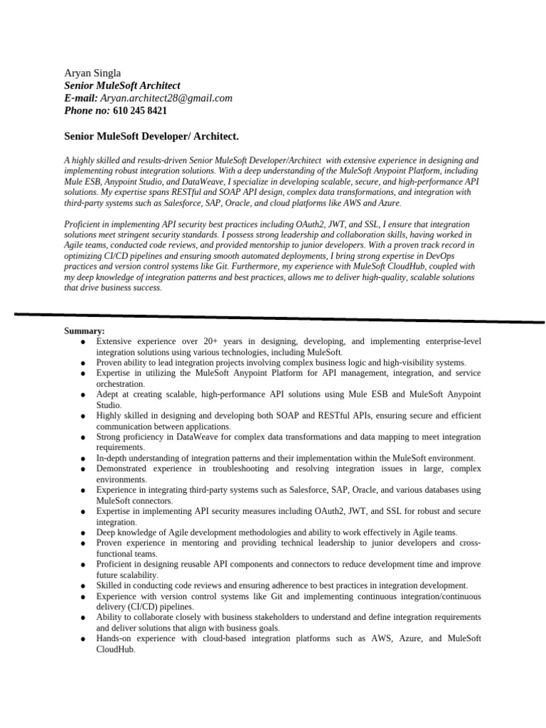 MuleSoft Architect's Expertise Overview | PDF | Cloud Computing ...