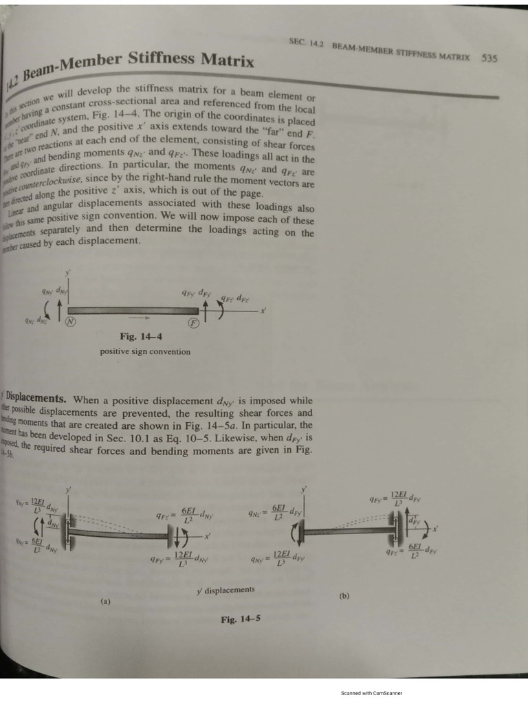 Stiffness Matrix Method | PDF