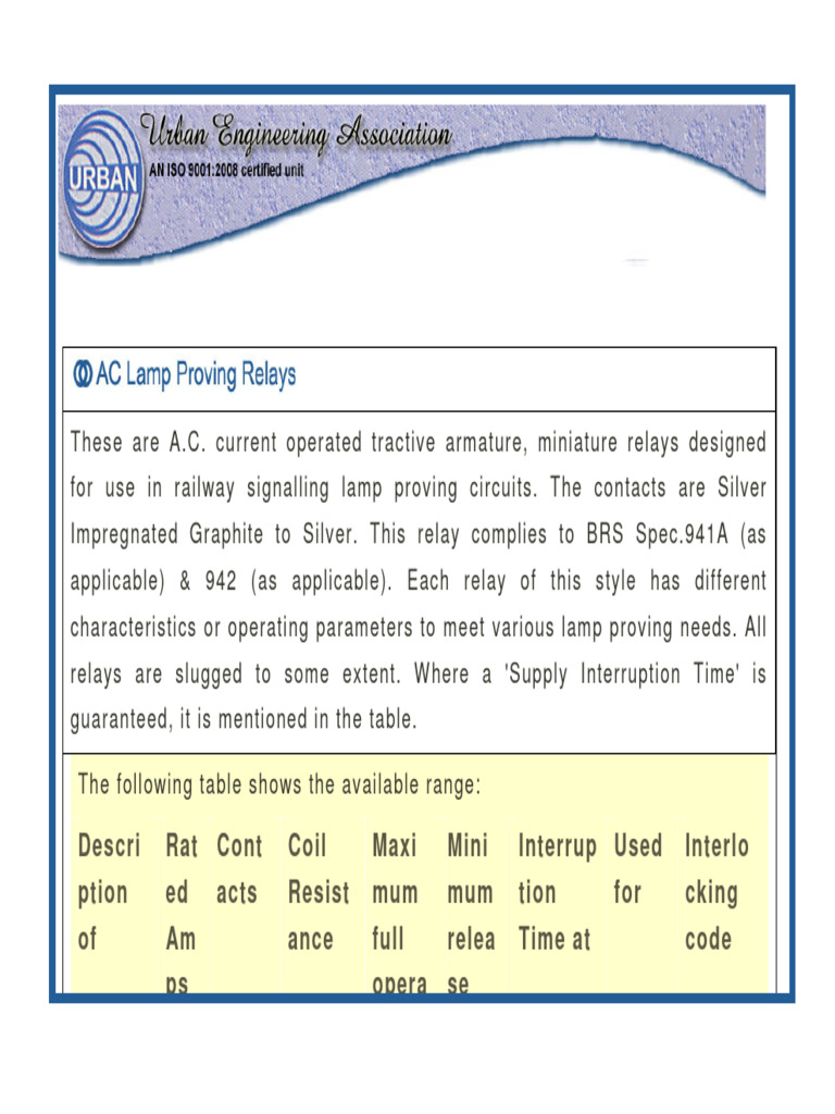 Railway Signalling Miniature Relays | PDF