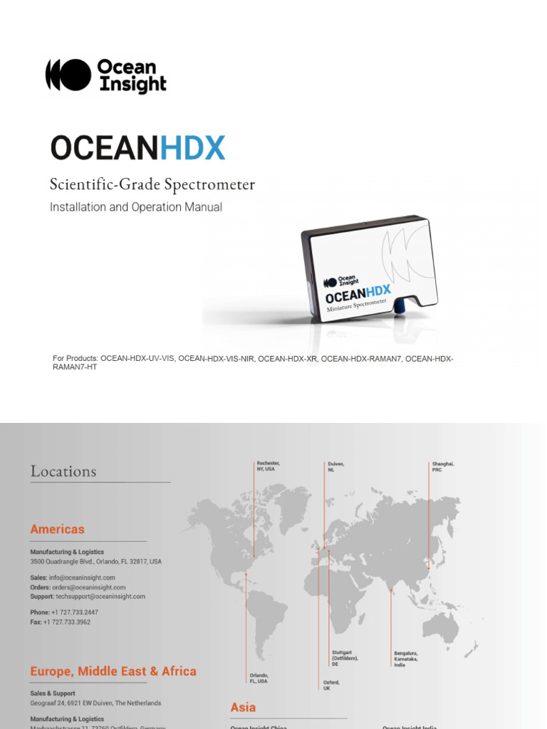 Ocean HDX Spectrometer Manual | PDF | Optical Filter | Wi Fi