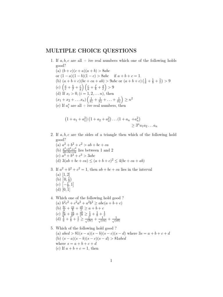 AM-GM Inequality Proofs and Applications | PDF | Inequality ...
